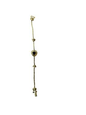 Goldette Vintage Gold-Tone Ruby Red Heart Bracelet